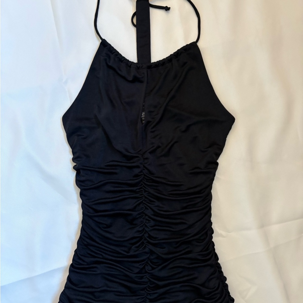 Black Ruched Halter blouse